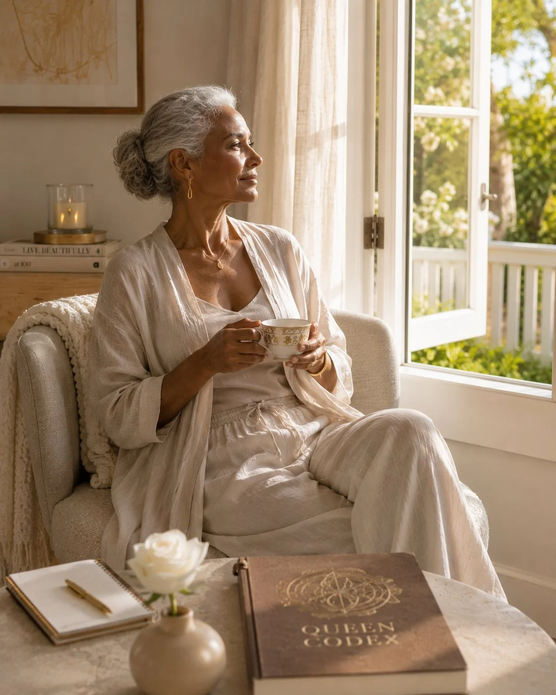 Woman journaling at home after a meaningful transformational travel experience.