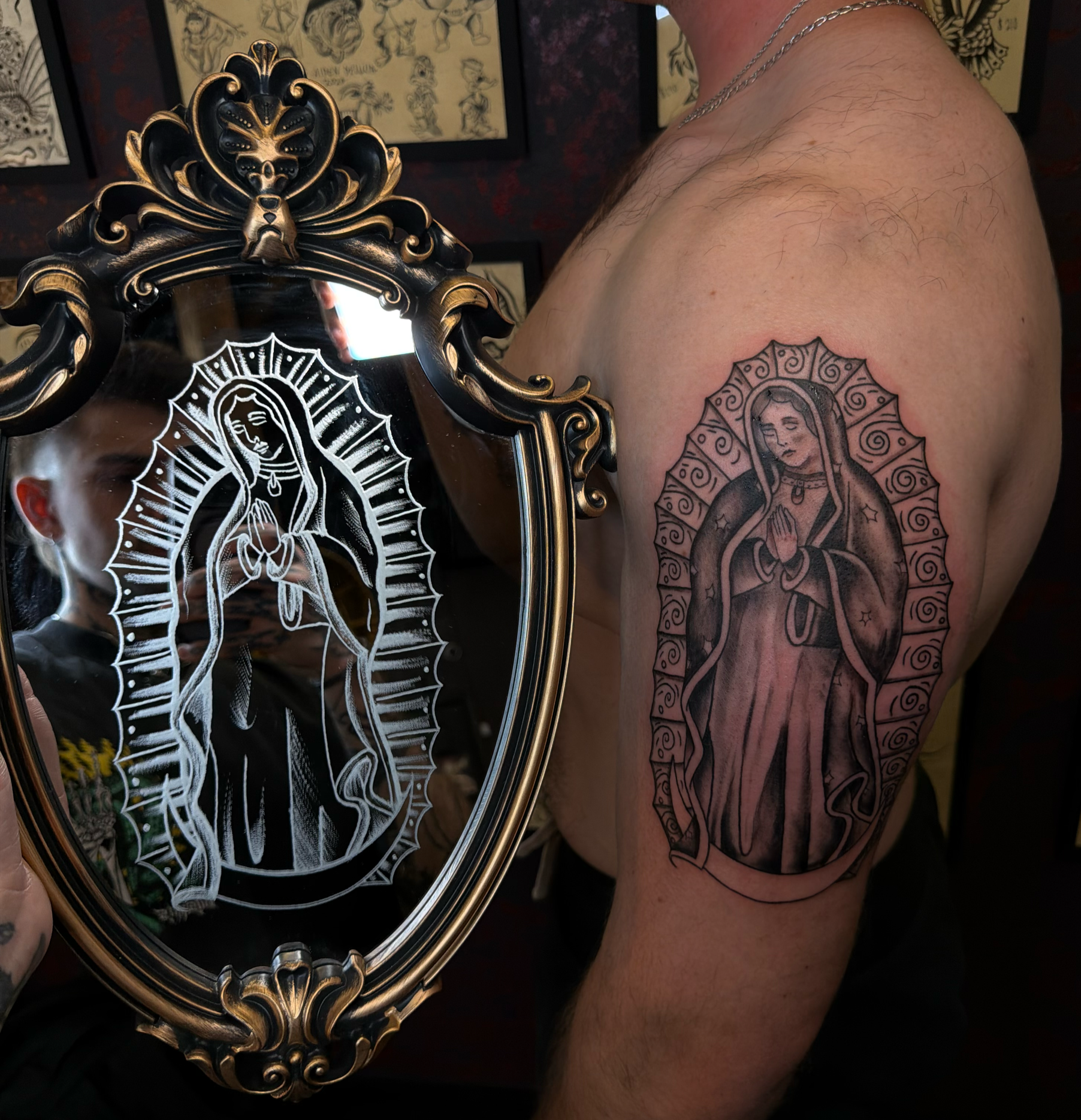 artwork and tattoo by Aiden DeLucia, Delucia Tattoo
