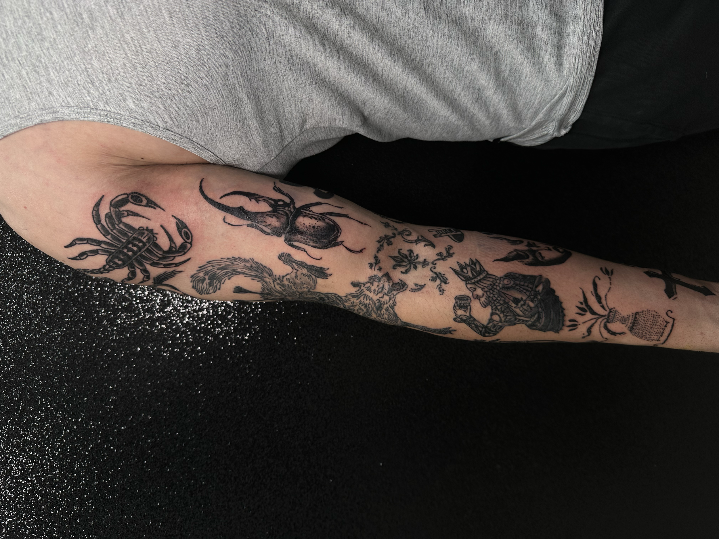 artwork and tattoo by Aiden DeLucia, Delucia Tattoo
