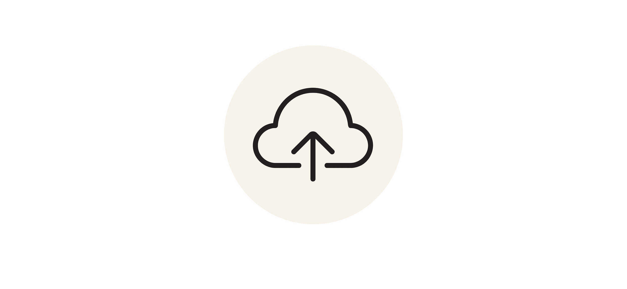 Cloud upload icon with an arrow pointing upward inside it.