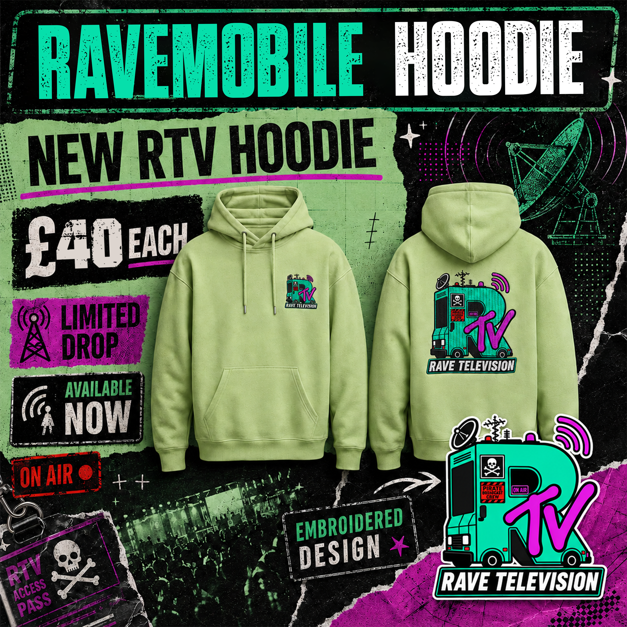 RTV RAVEMOBILE HOODIE