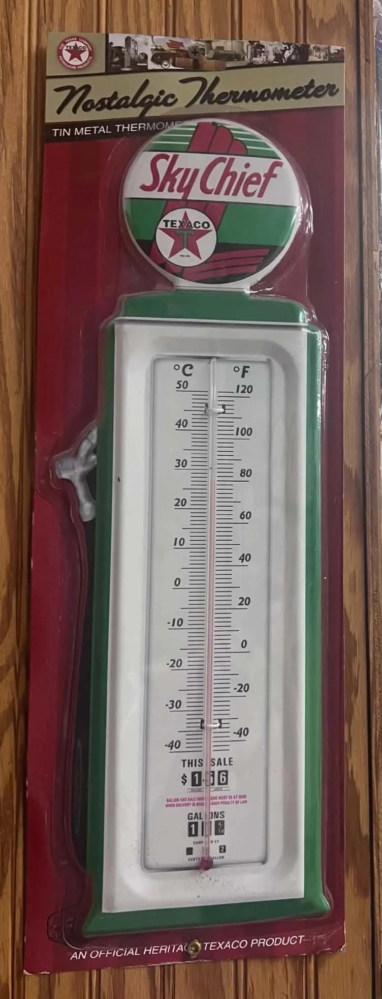Texaco Sky Chief Nostalgic Tin Thermometer