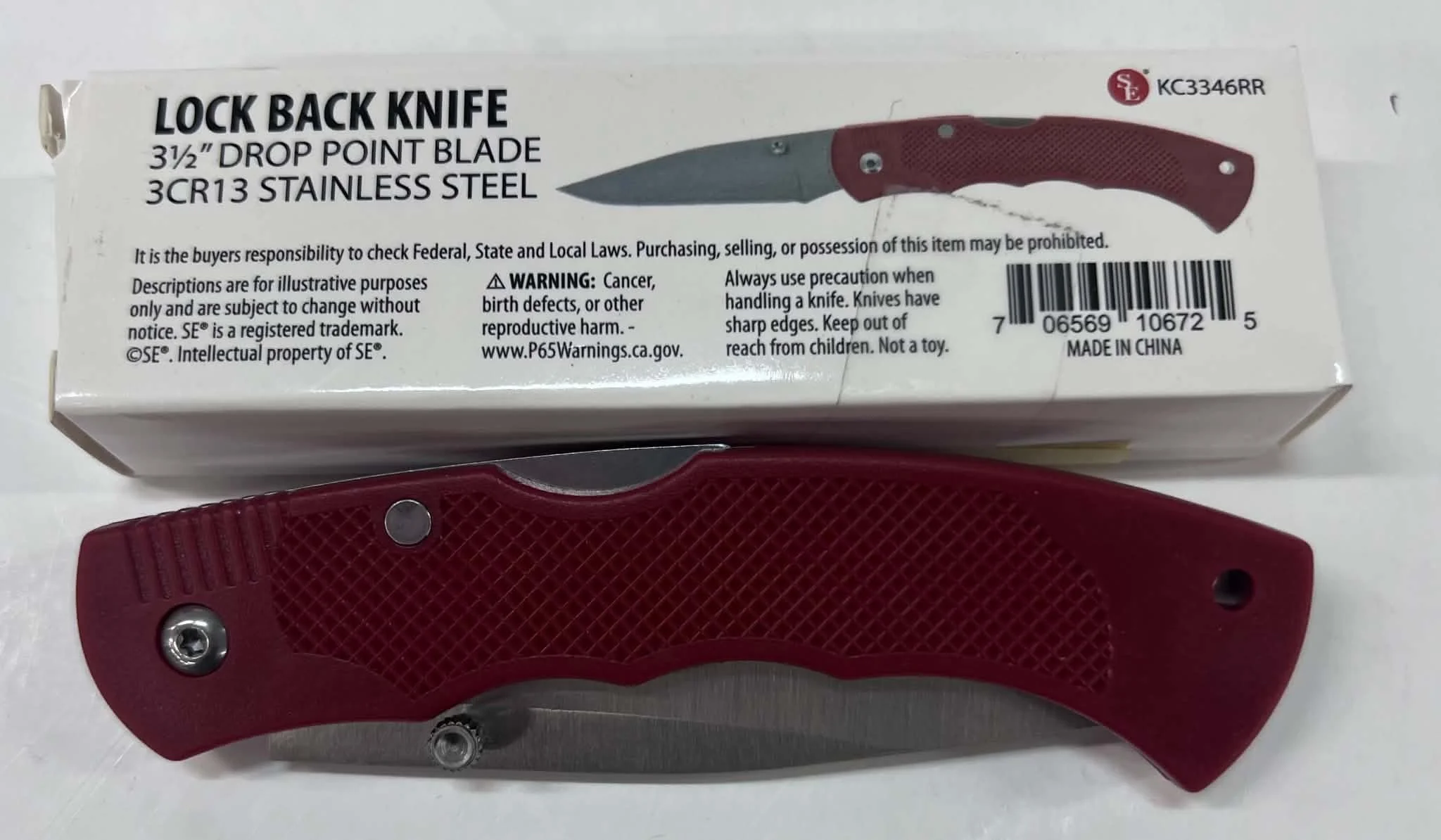 3.5" Brown Stainless Steel Lock Back Knife