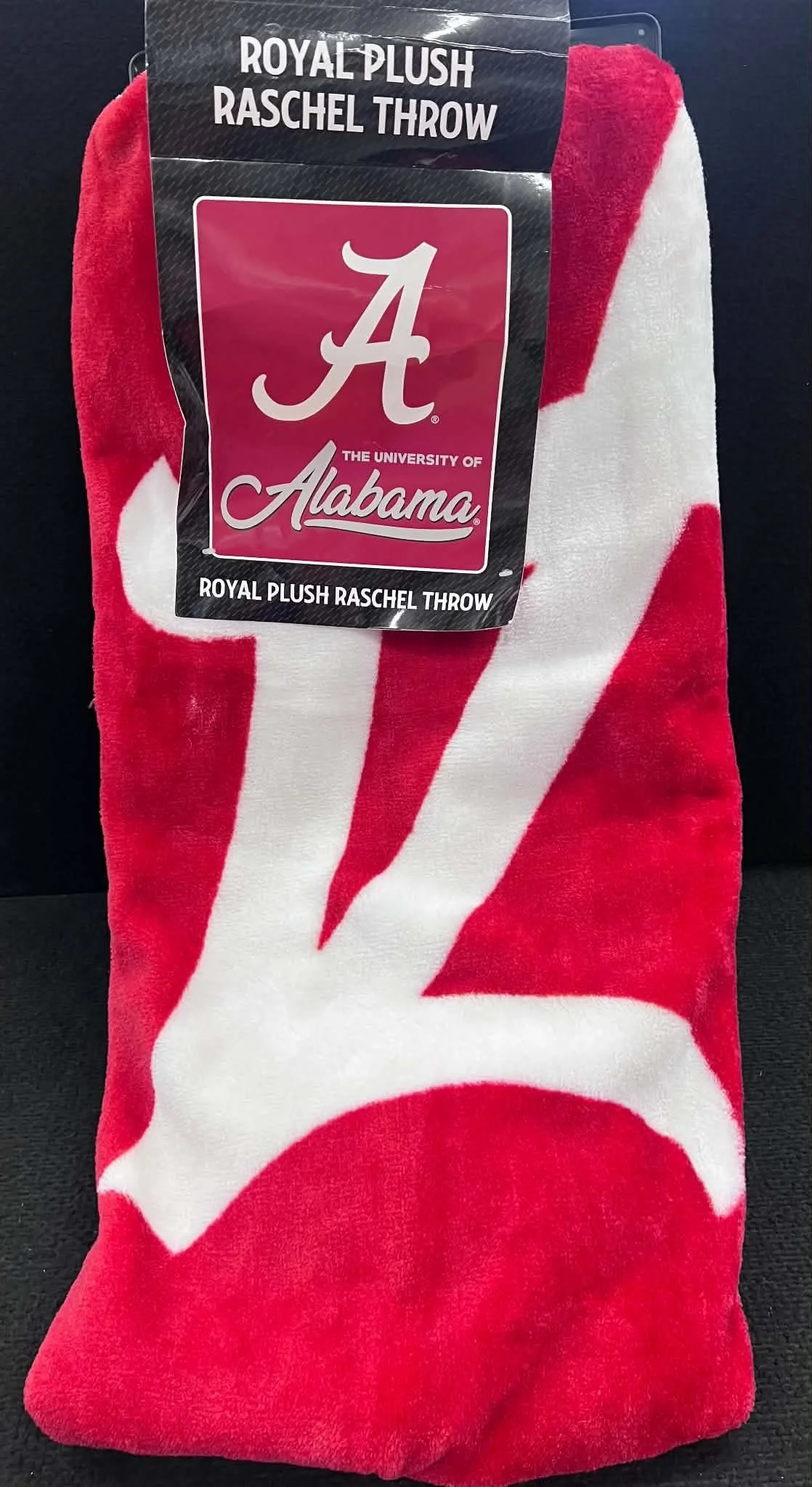 University of Alabama Royal Plush Raschel Throw