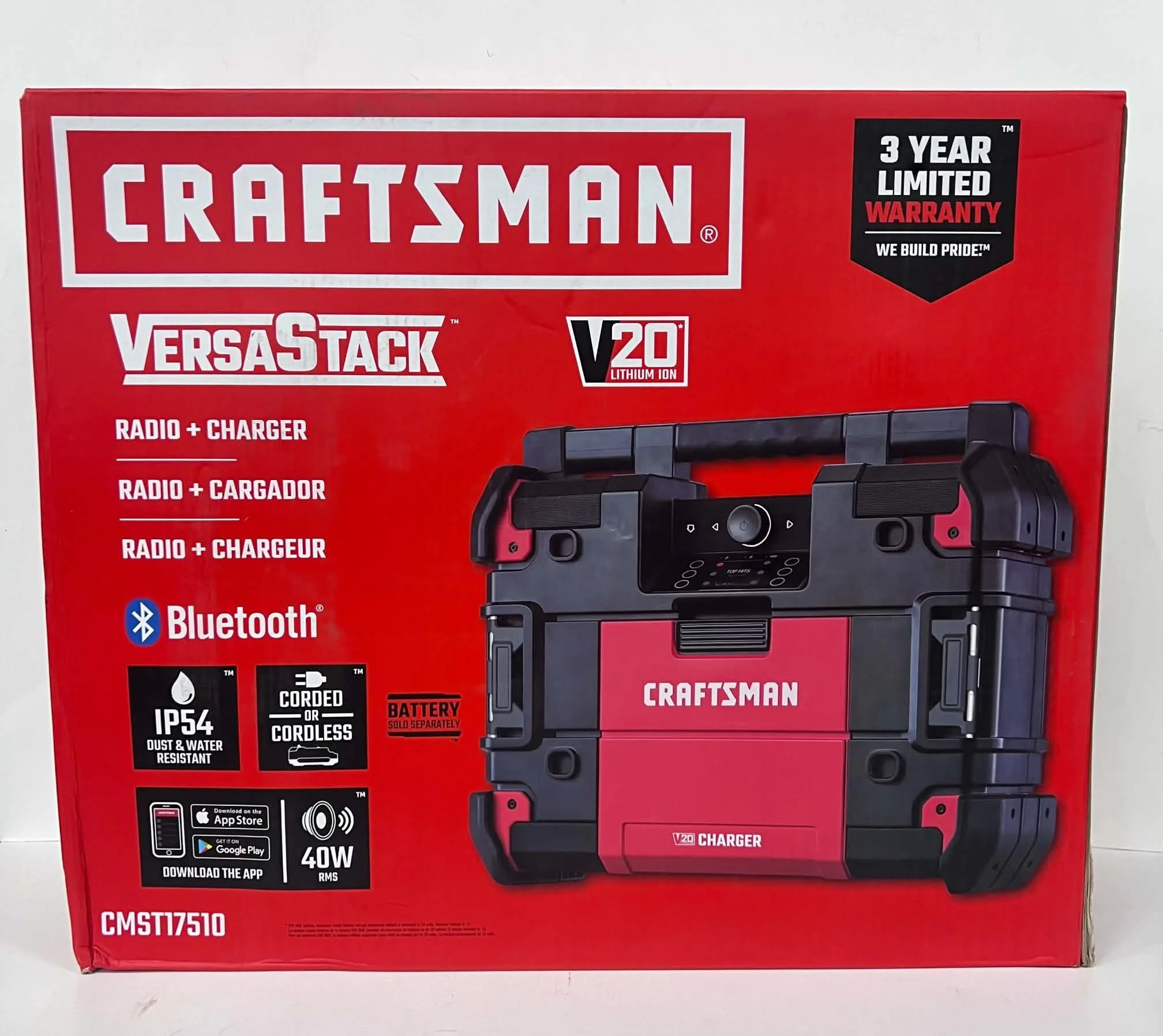 Craftsman VersaStack V20 Bluetooth Radio + Charger