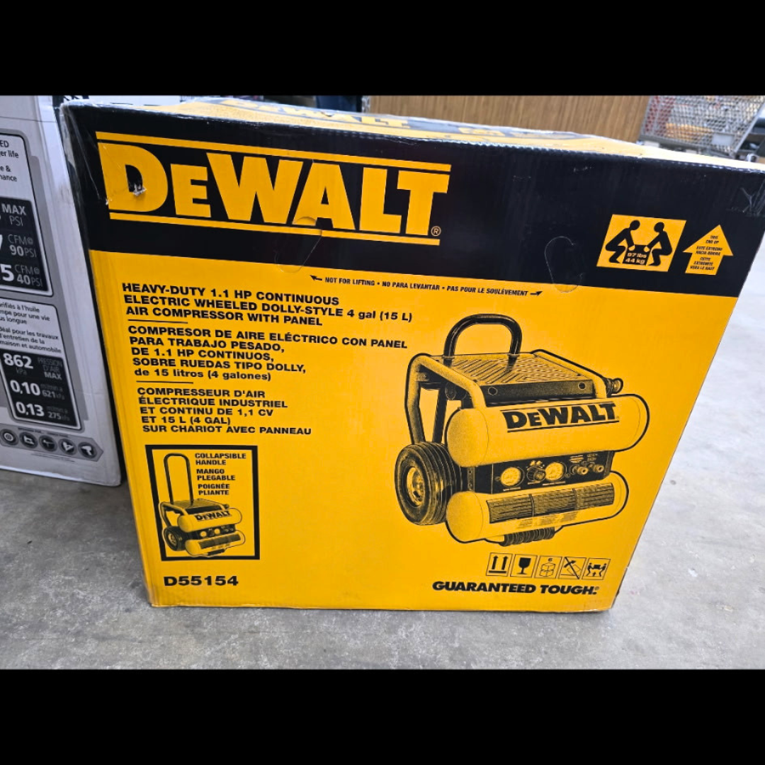 DEWALT 4-Gallon Electric Wheeled Dolly-Style Air Compressor