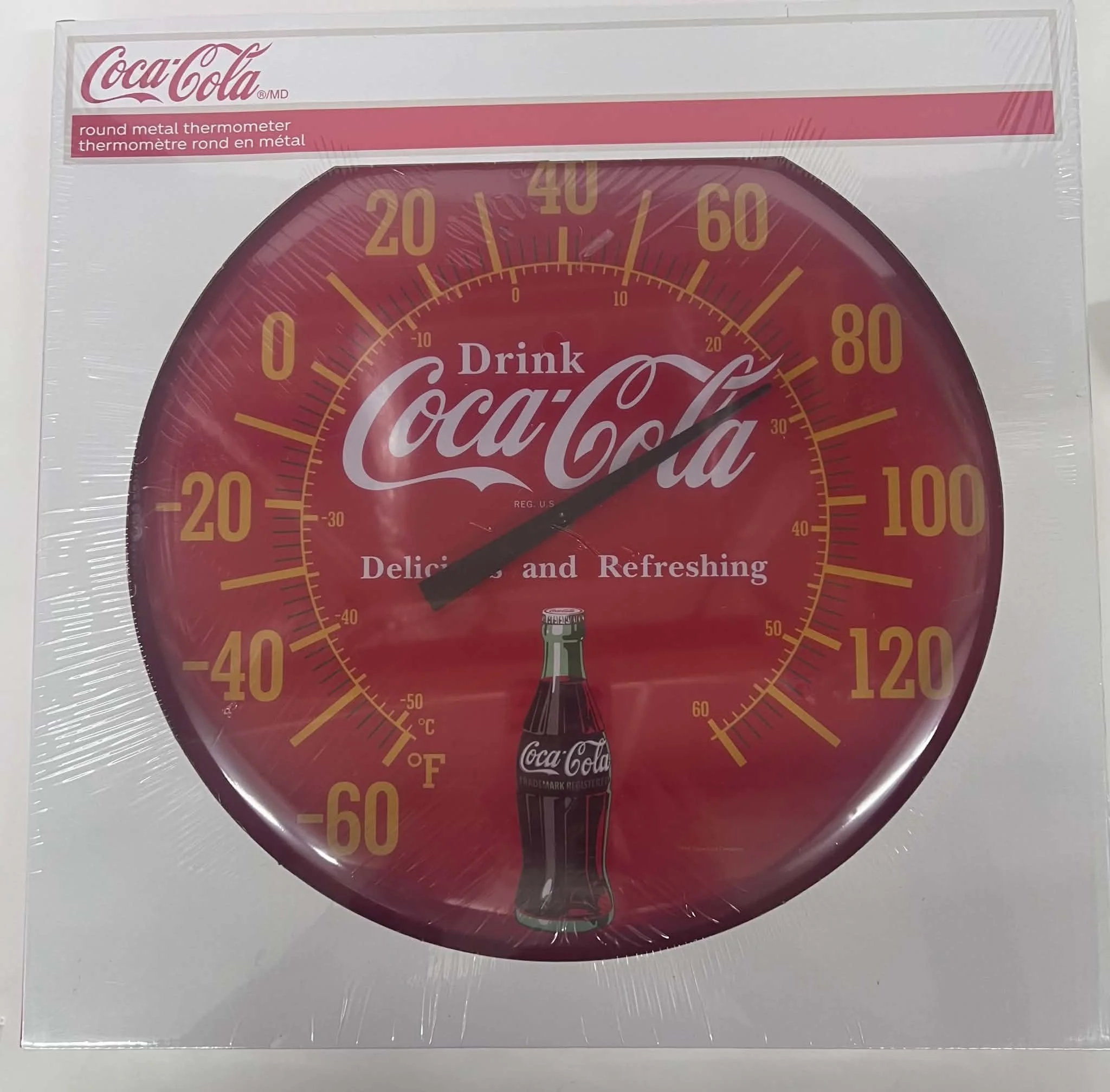 Coca-Cola Round Metal Thermometer