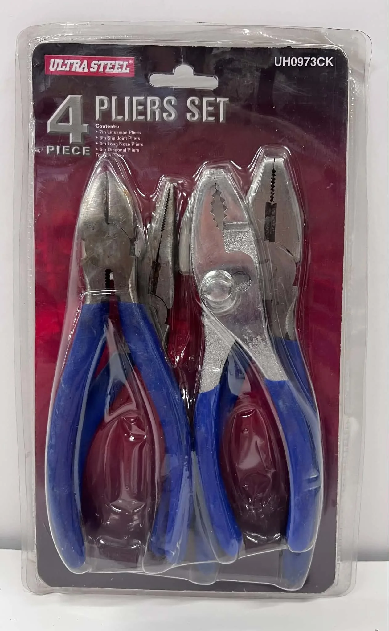 Ultra Steel 4-Piece Pliers Set
