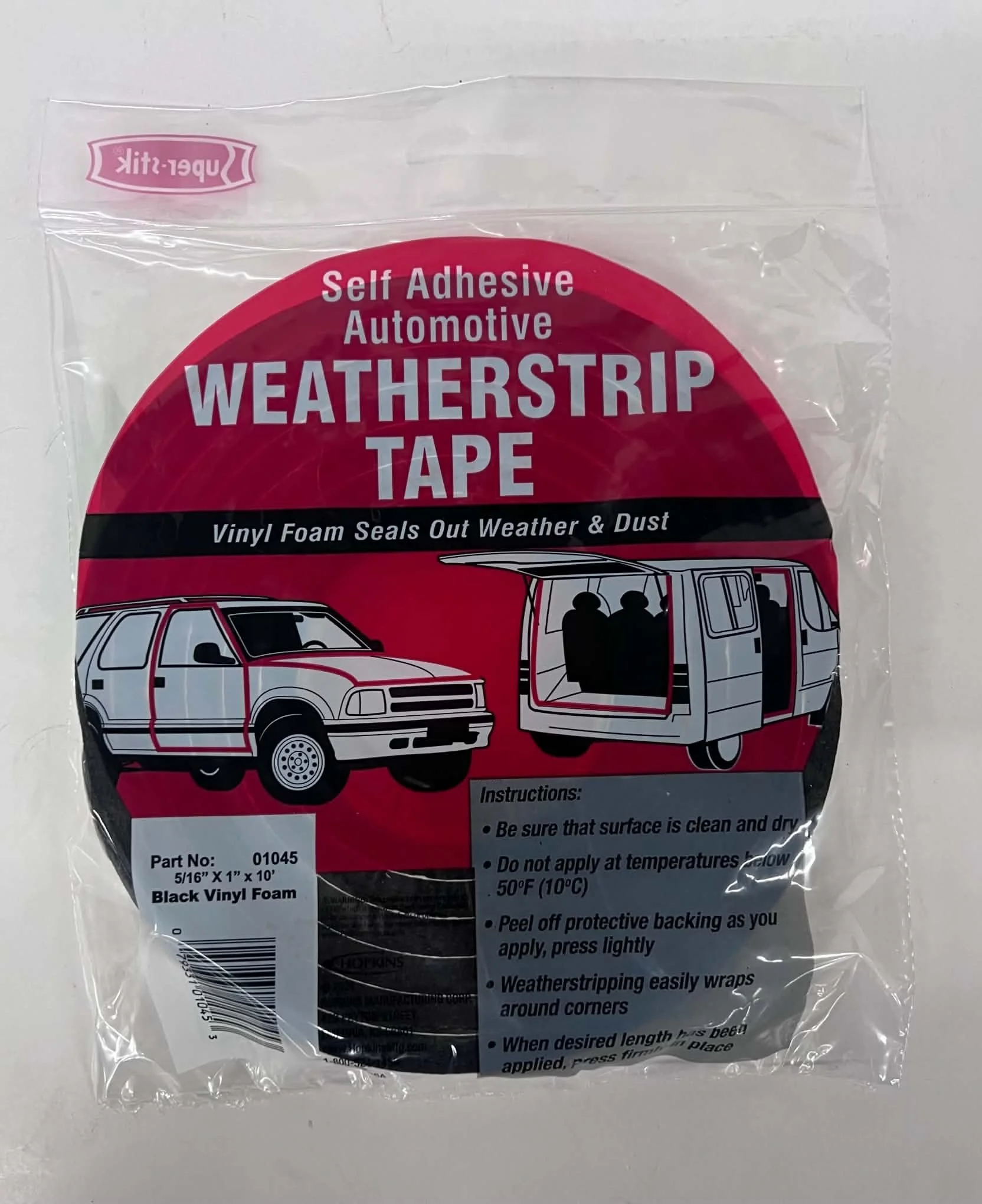 Self-Adhesive Automotive Weatherstrip Tape