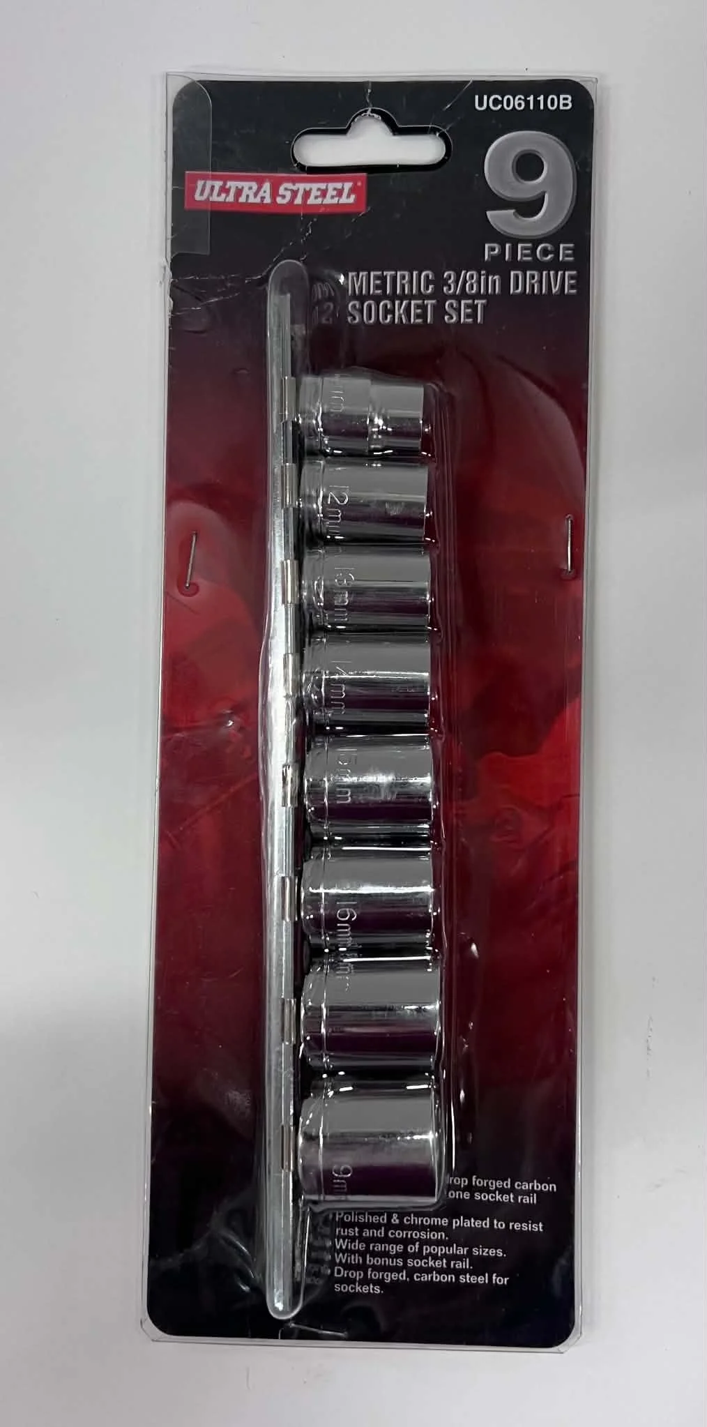Ultra Steel 9-Piece Metric Socket Set
