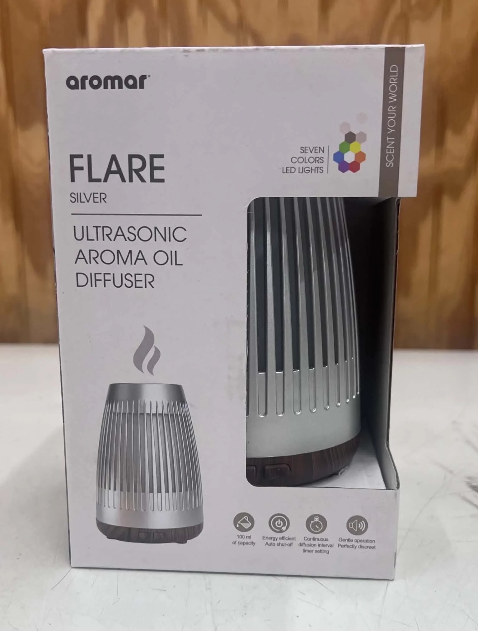 Aromar Flare Ultrasonic Aroma Oil Diffuser - Silver