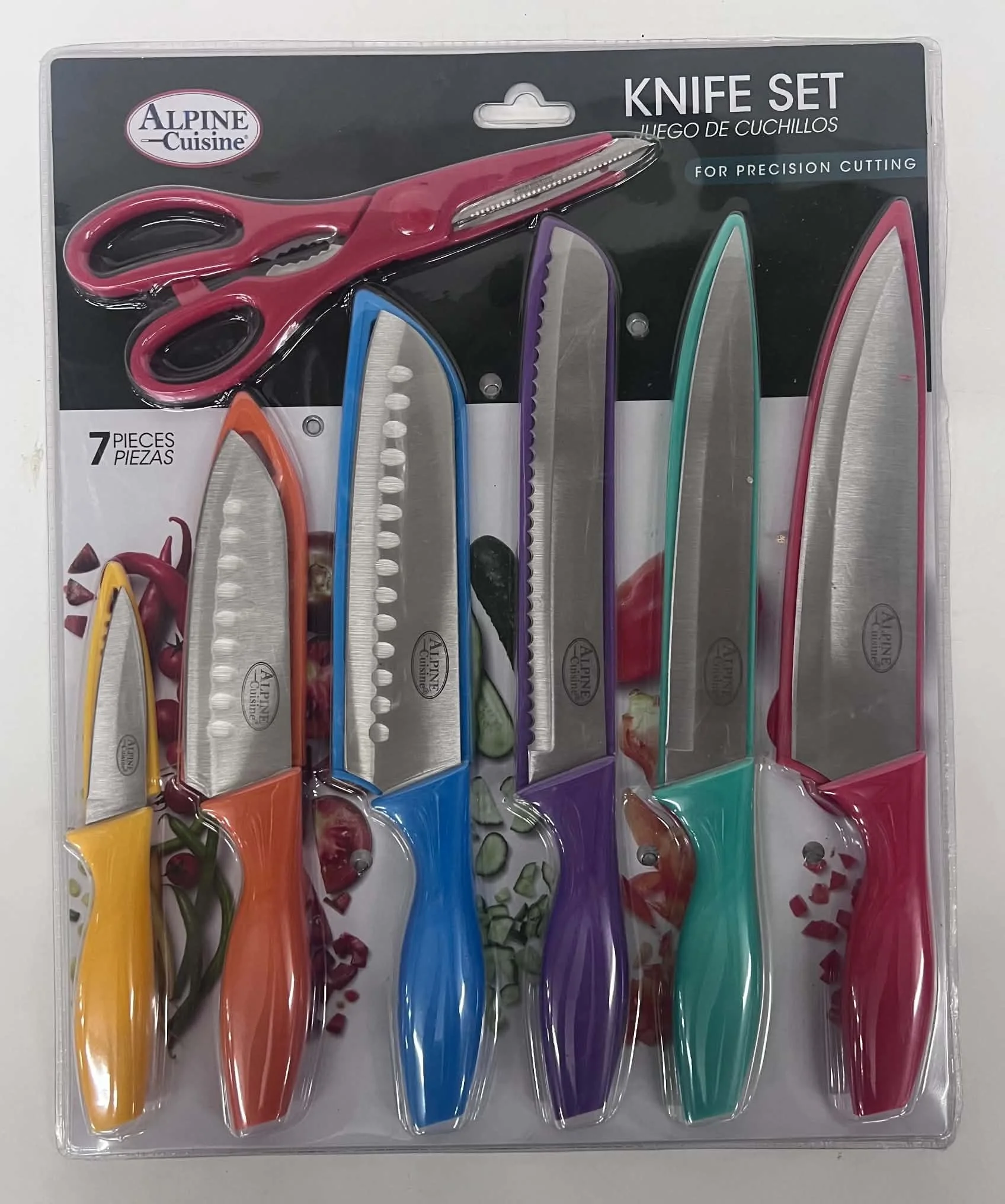 Alpine Cuisine 7-Piece Knife Set with Scissors