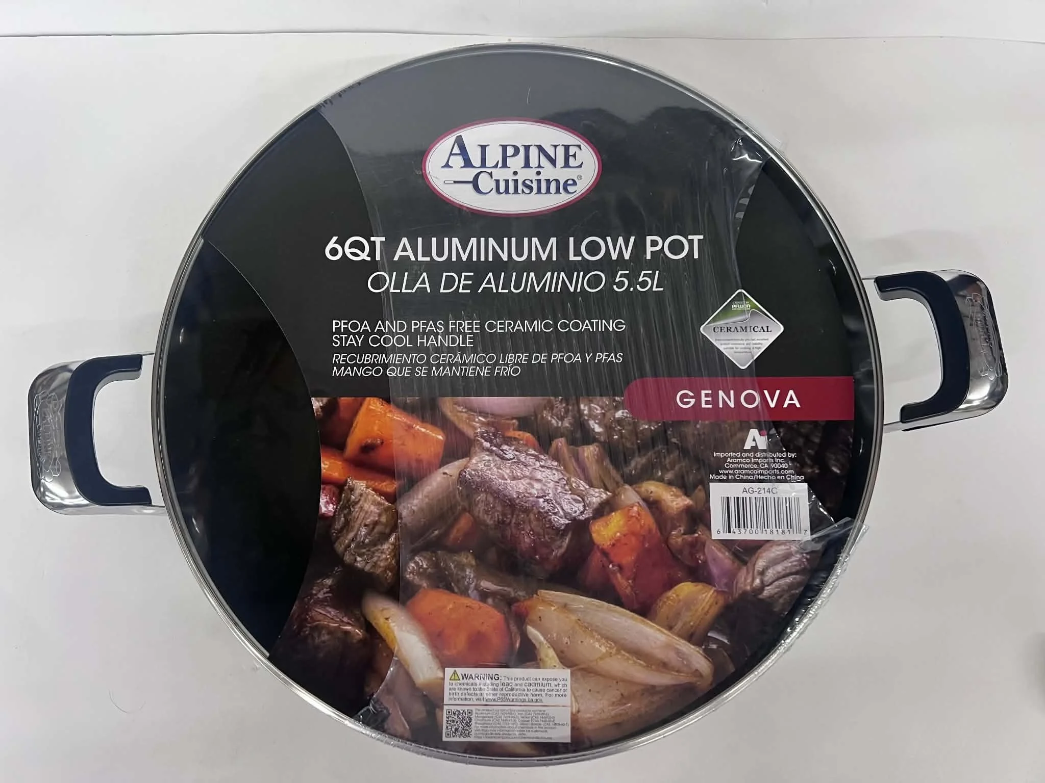 Alpine Cuisine 6QT Aluminum Low Pot