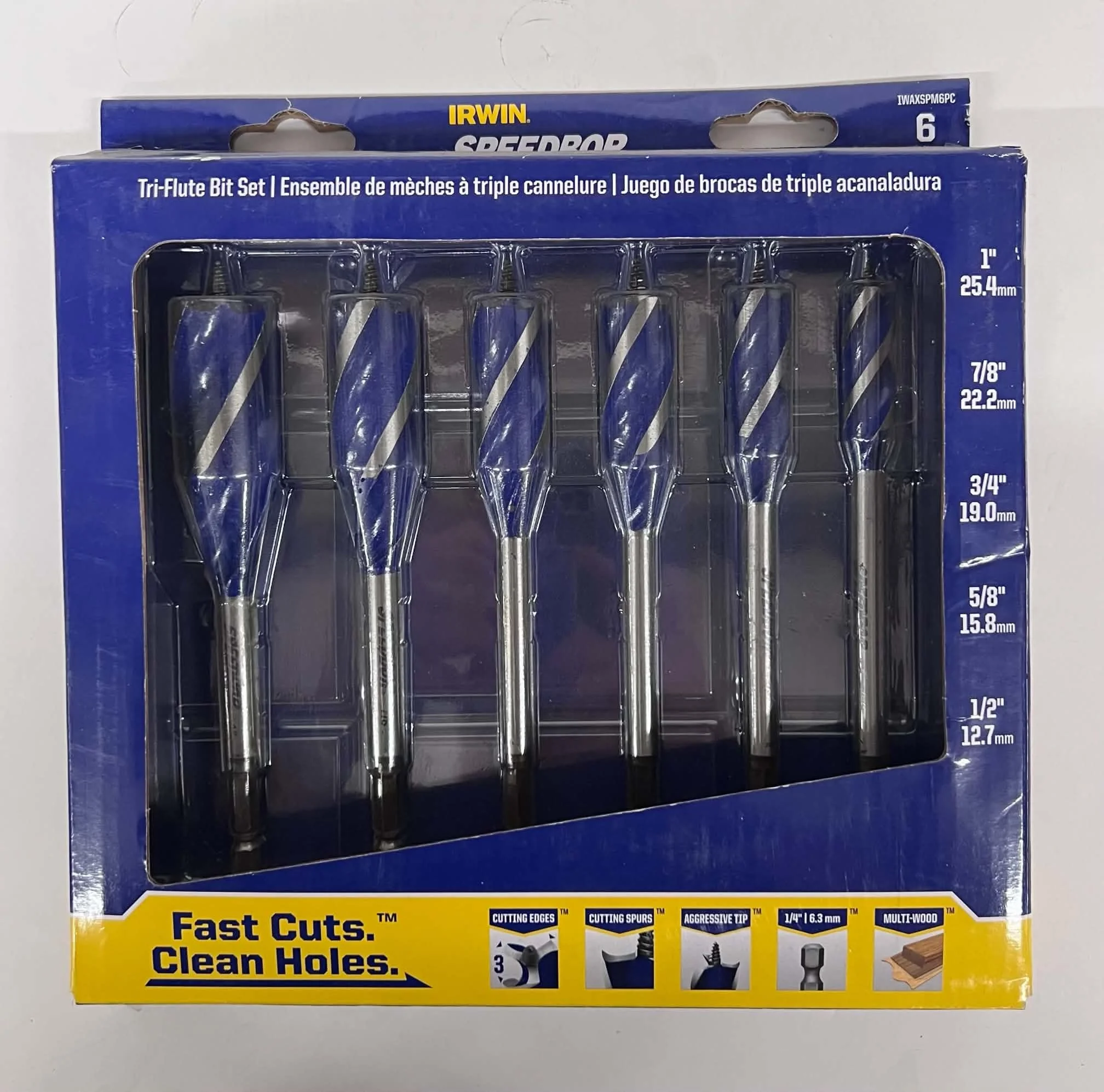 IRWIN SPEEDBOR Tri-Flute Bit Set