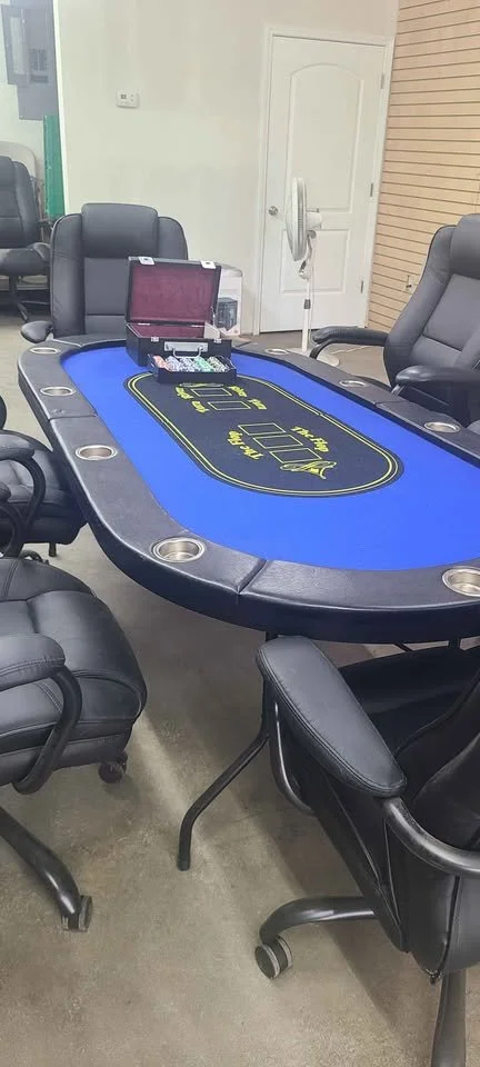 Deluxe Poker Table Set with 10 Chairs