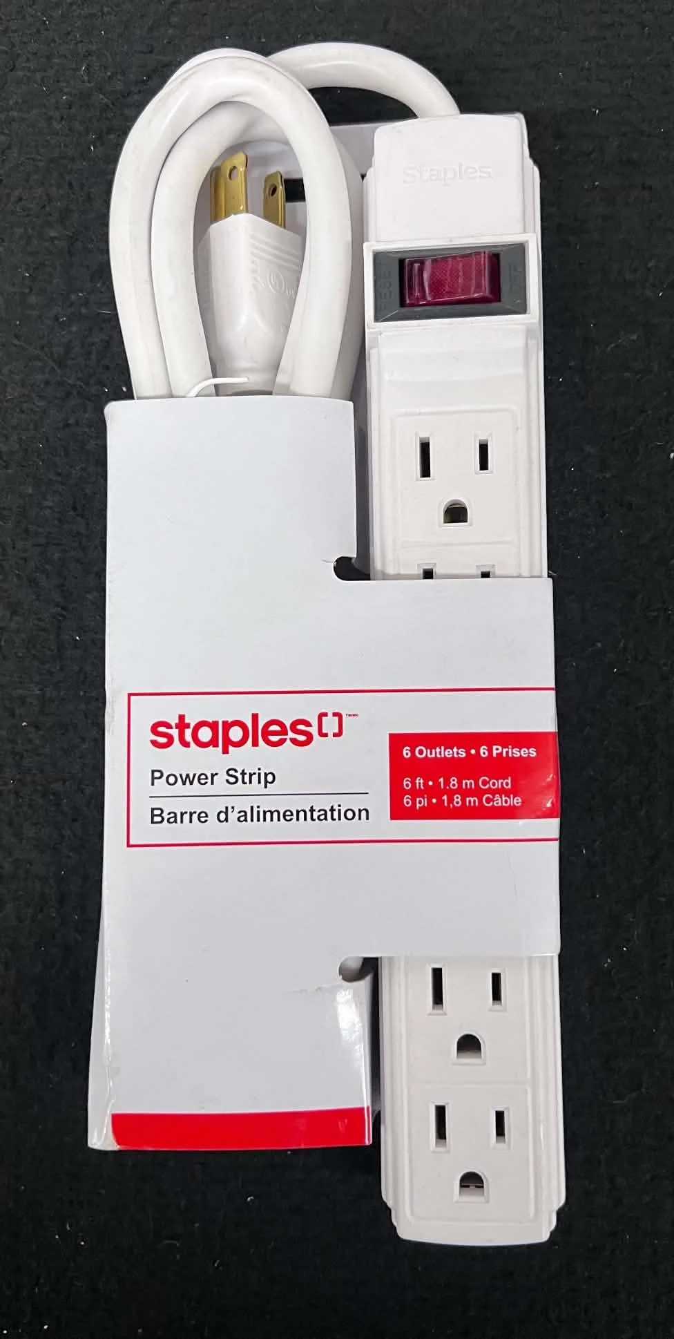 Staples 6-Outlet Power Strip with 6-ft Cord