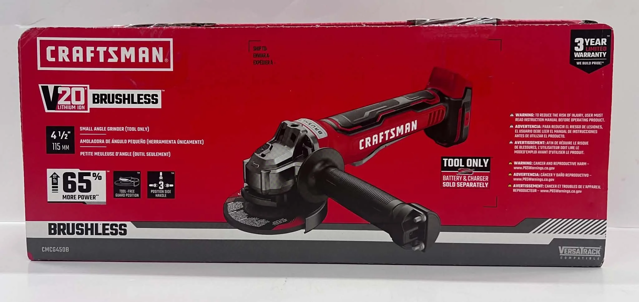 Craftsman V20 Brushless 4-1/2-inch Small Angle Grinder