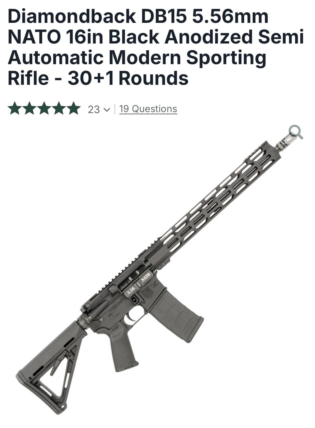 Diamondback DB15 5.56mm NATO Rifle