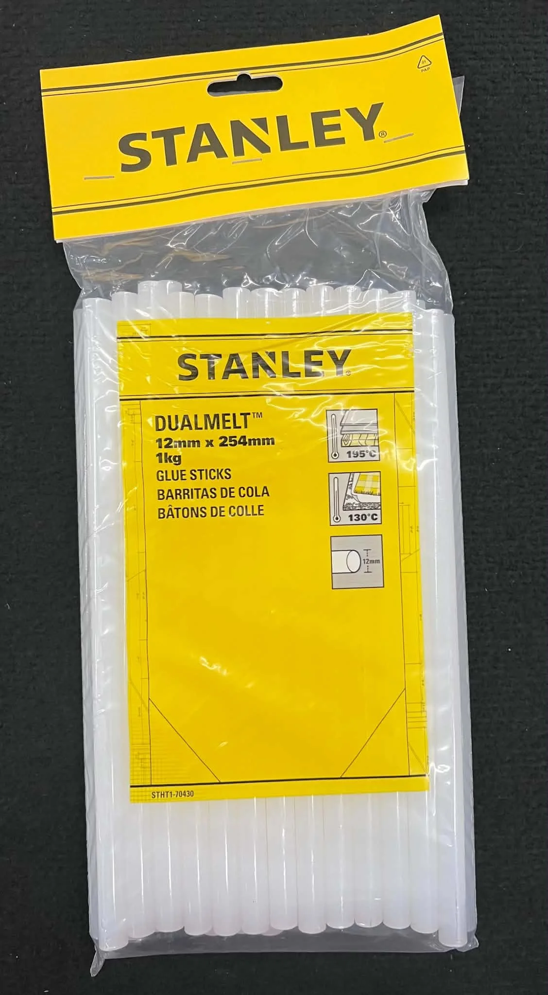 Stanley DualMelt Glue Sticks - 12mm x 254mm, 1kg