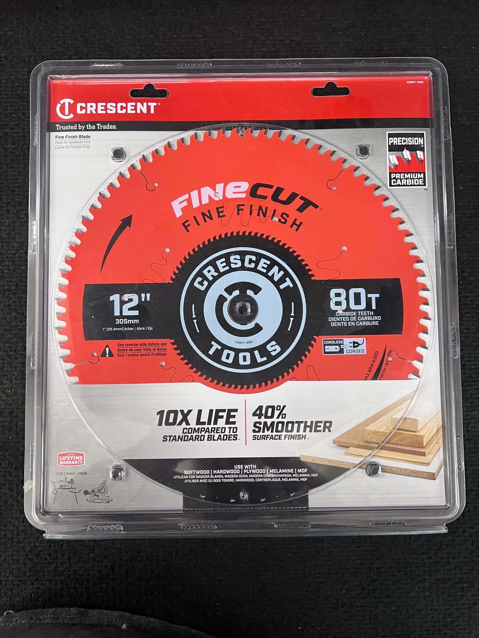 Crescent FineCut 12" 80T Saw Blade