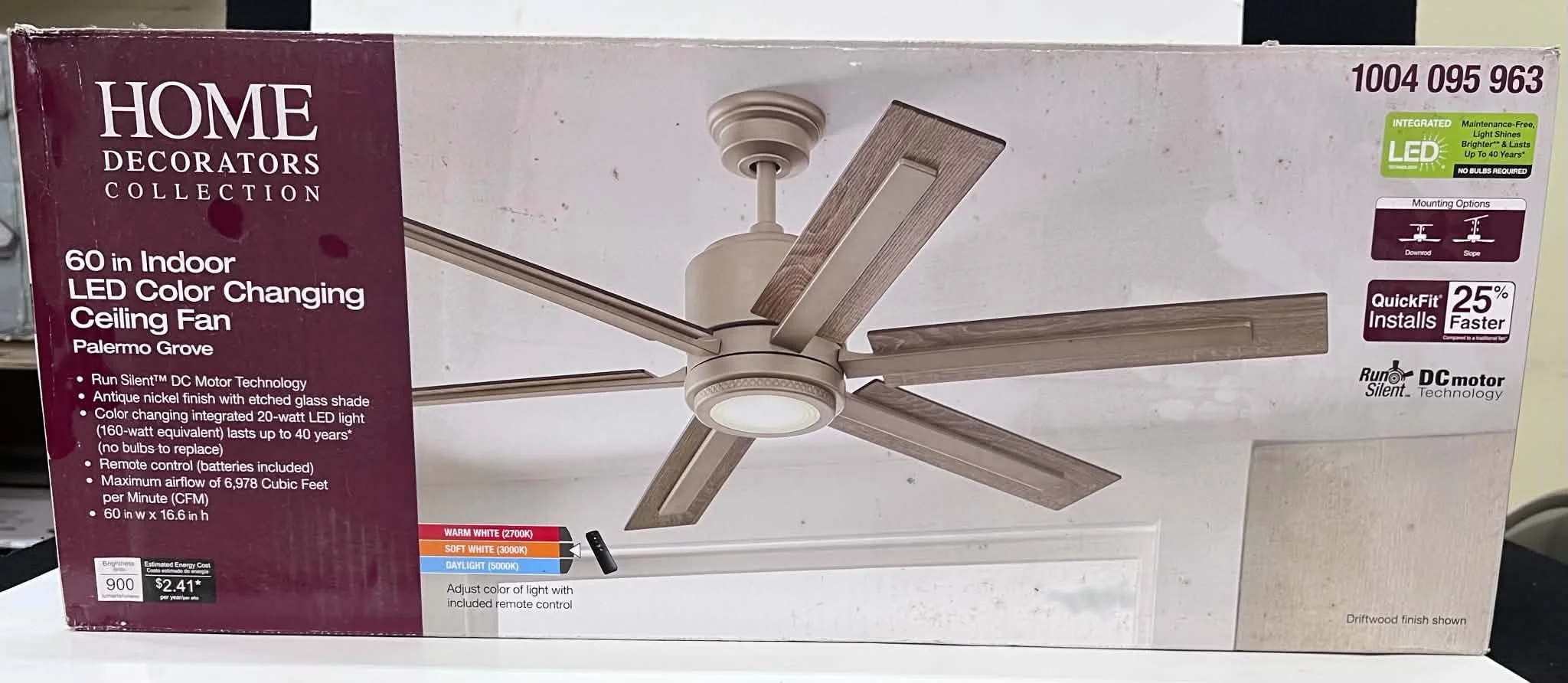 Home Decorators 60" LED Color Changing Ceiling Fan