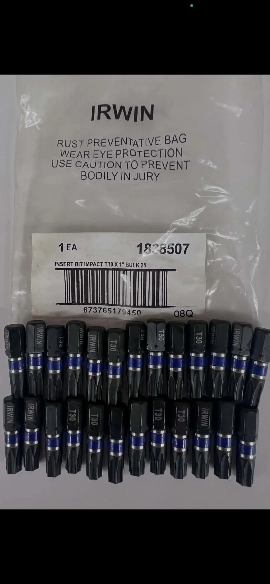 IRWIN T30 1-Inch Impact Bit Set - 25 Pieces