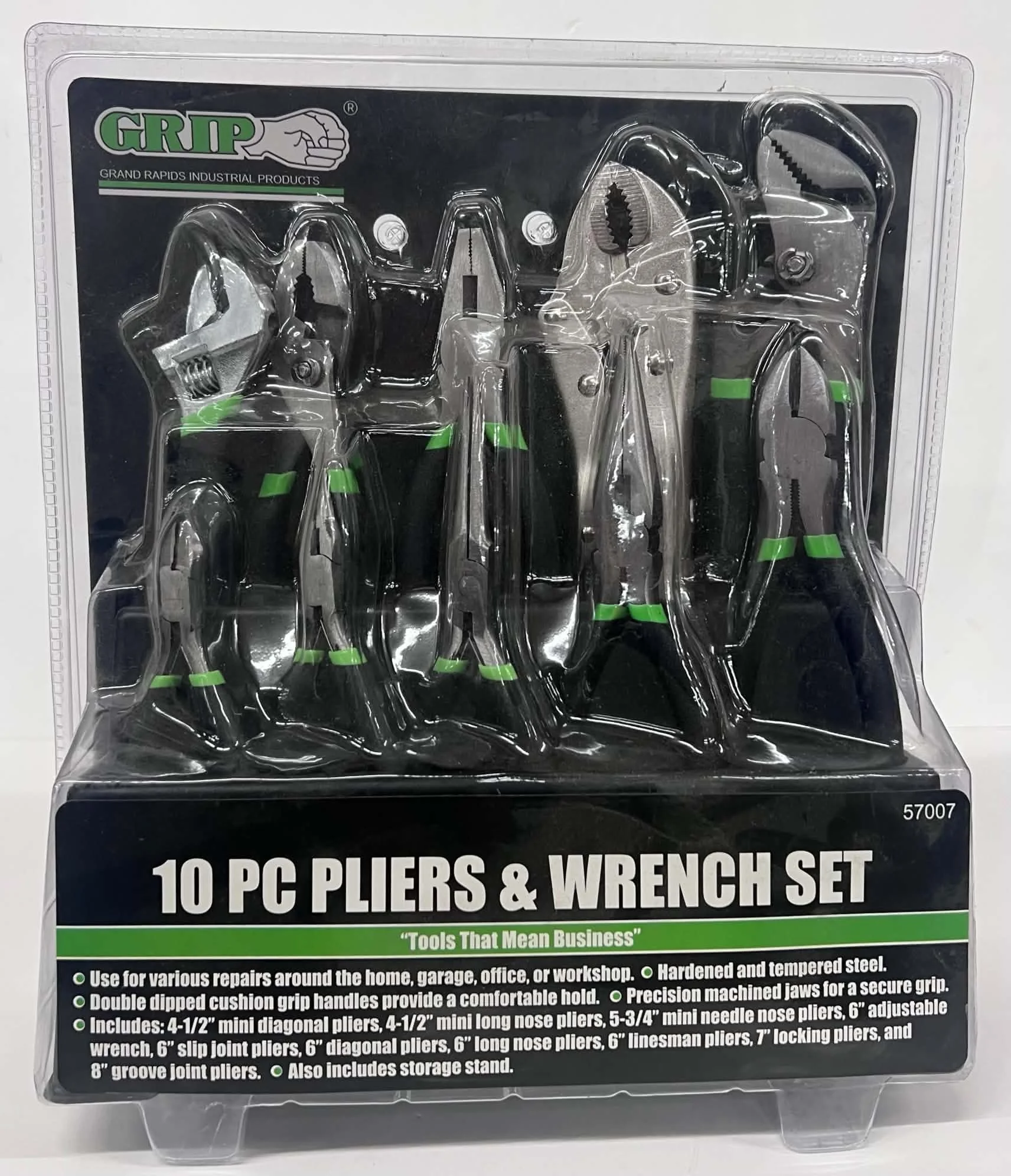 10 PC Pliers & Wrench Set