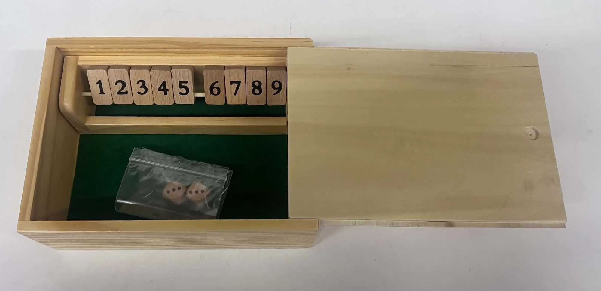 Classic Wooden Shut the Box Game Set