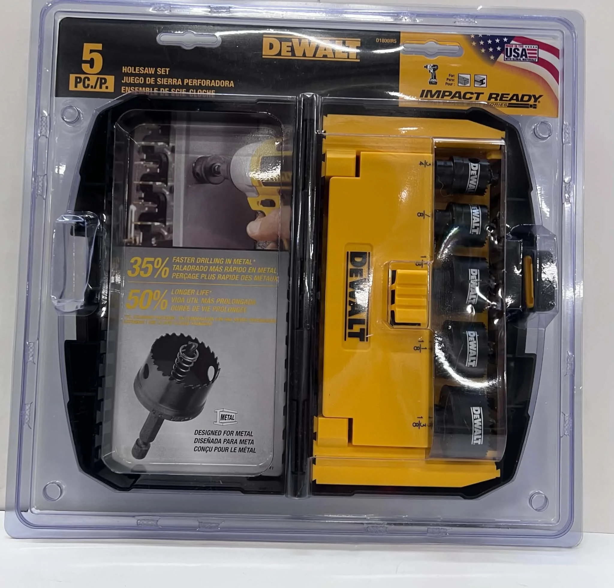 DEWALT Impact Ready 5-Piece Hole Saw Set