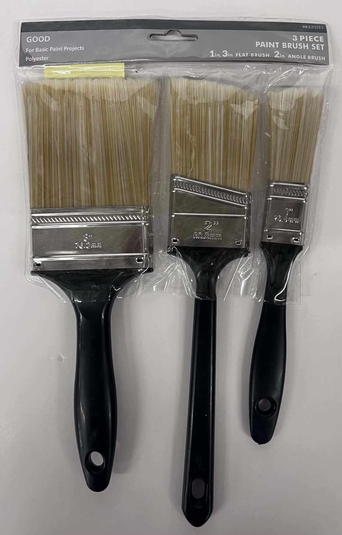 3-Piece Polyester Paint Brush Set