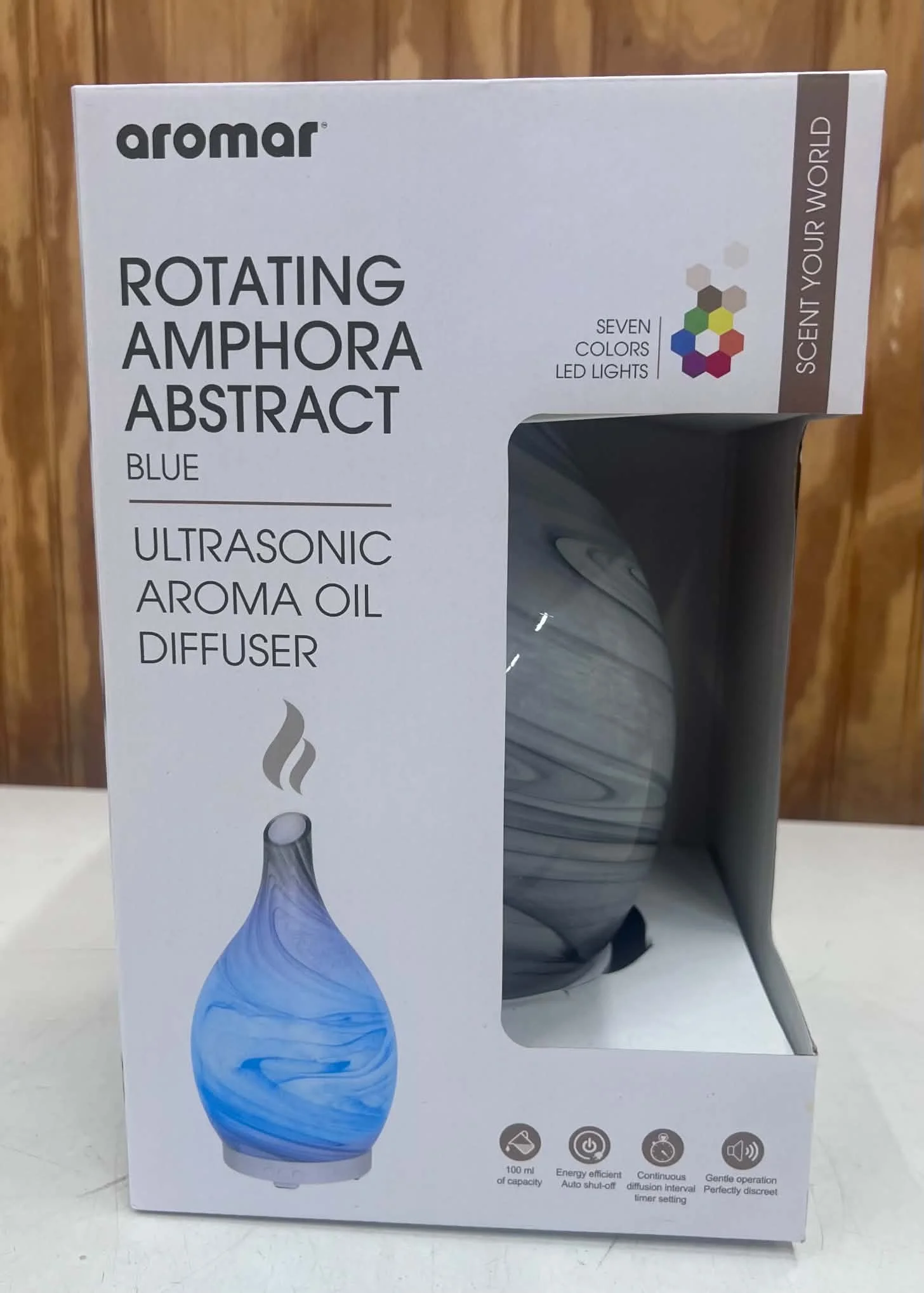 Rotating Amphora Abstract Blue Ultrasonic Aroma Oil Diffuser