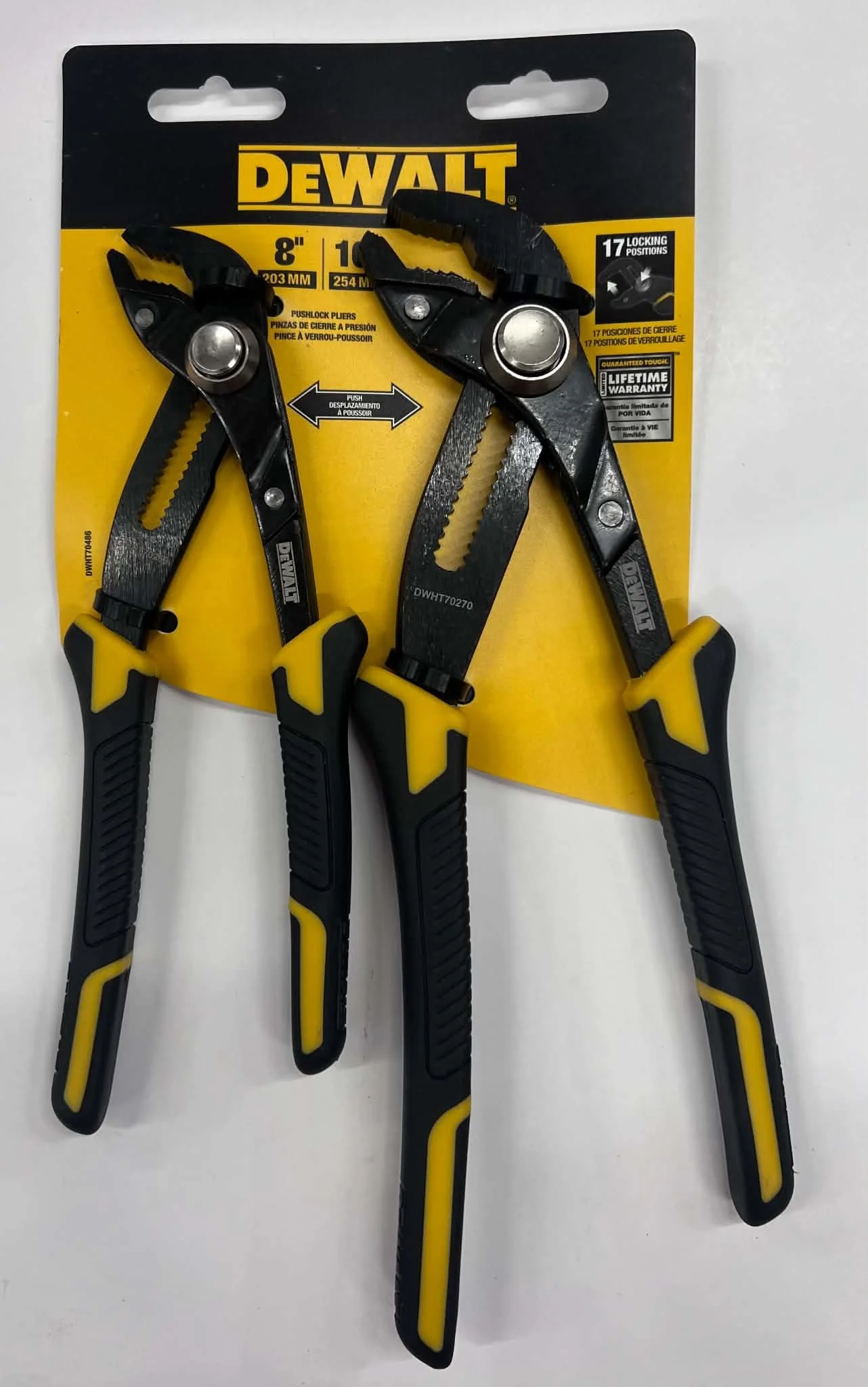 DEWALT Pushlock Pliers Set - 8" & 10"