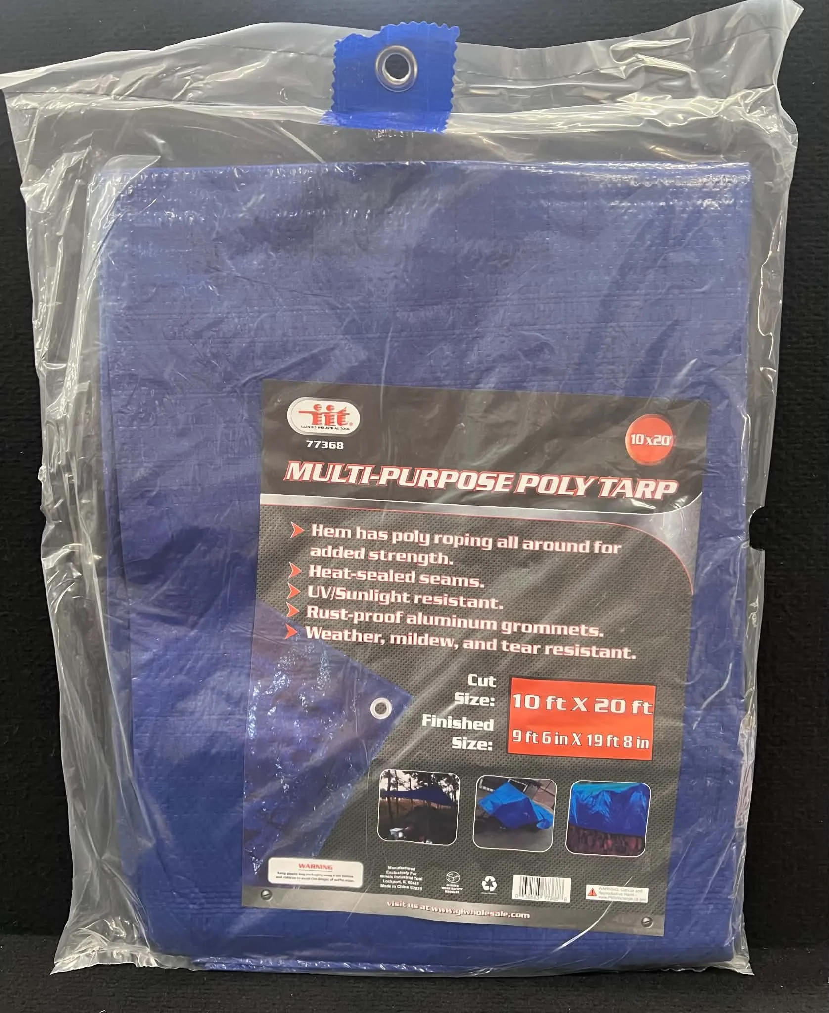 Heavy-Duty Multi-Purpose Poly Tarp - 10' x 20'