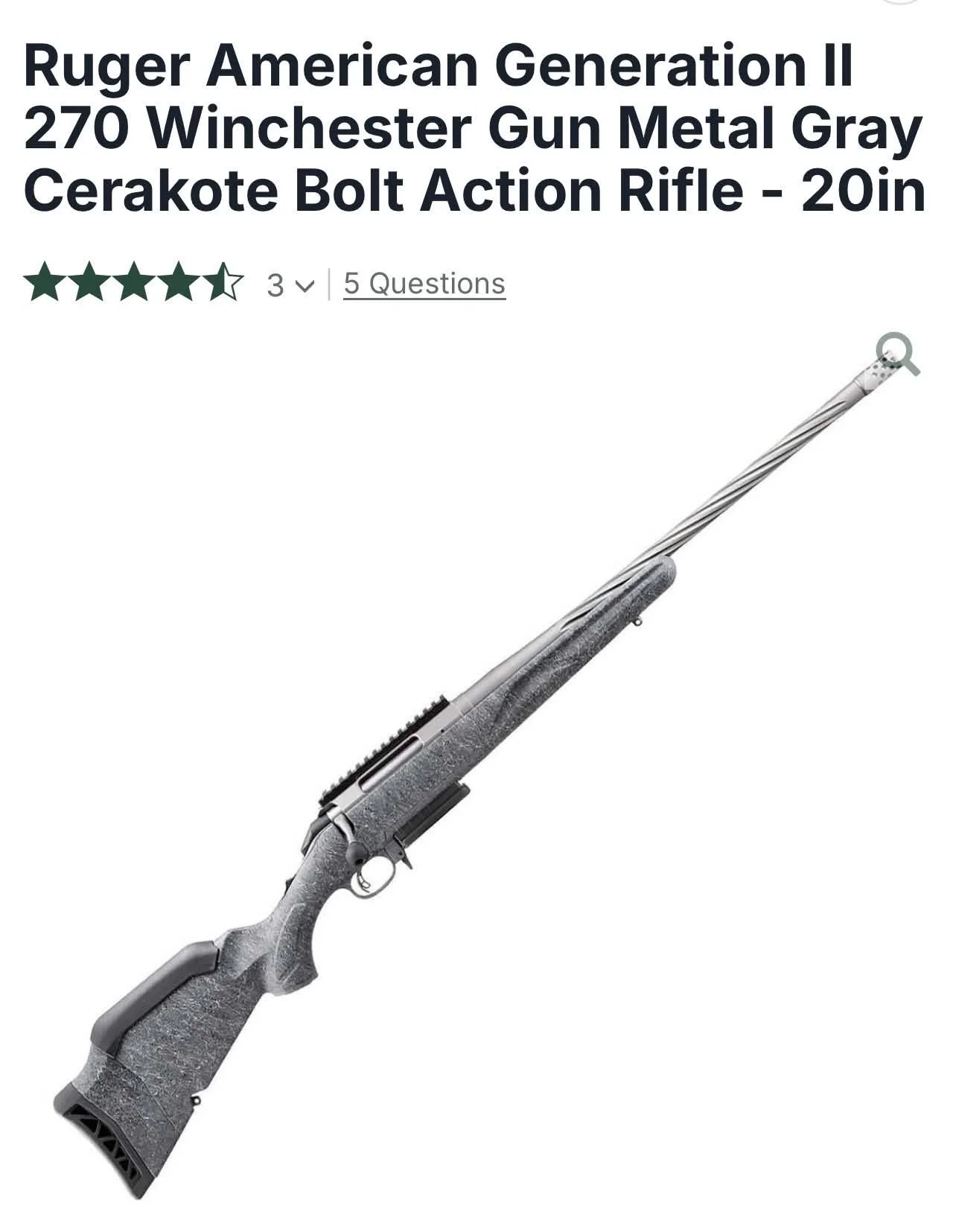 Ruger American Generation II .270 Winchester Bolt Action Rifle