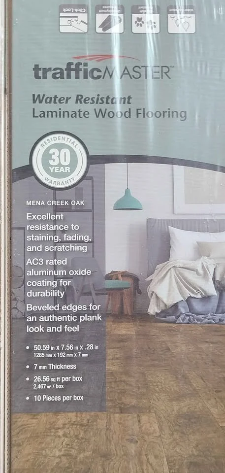 TrafficMaster Mena Oak Water-Resistant Laminate Flooring - Buy by the Pallet