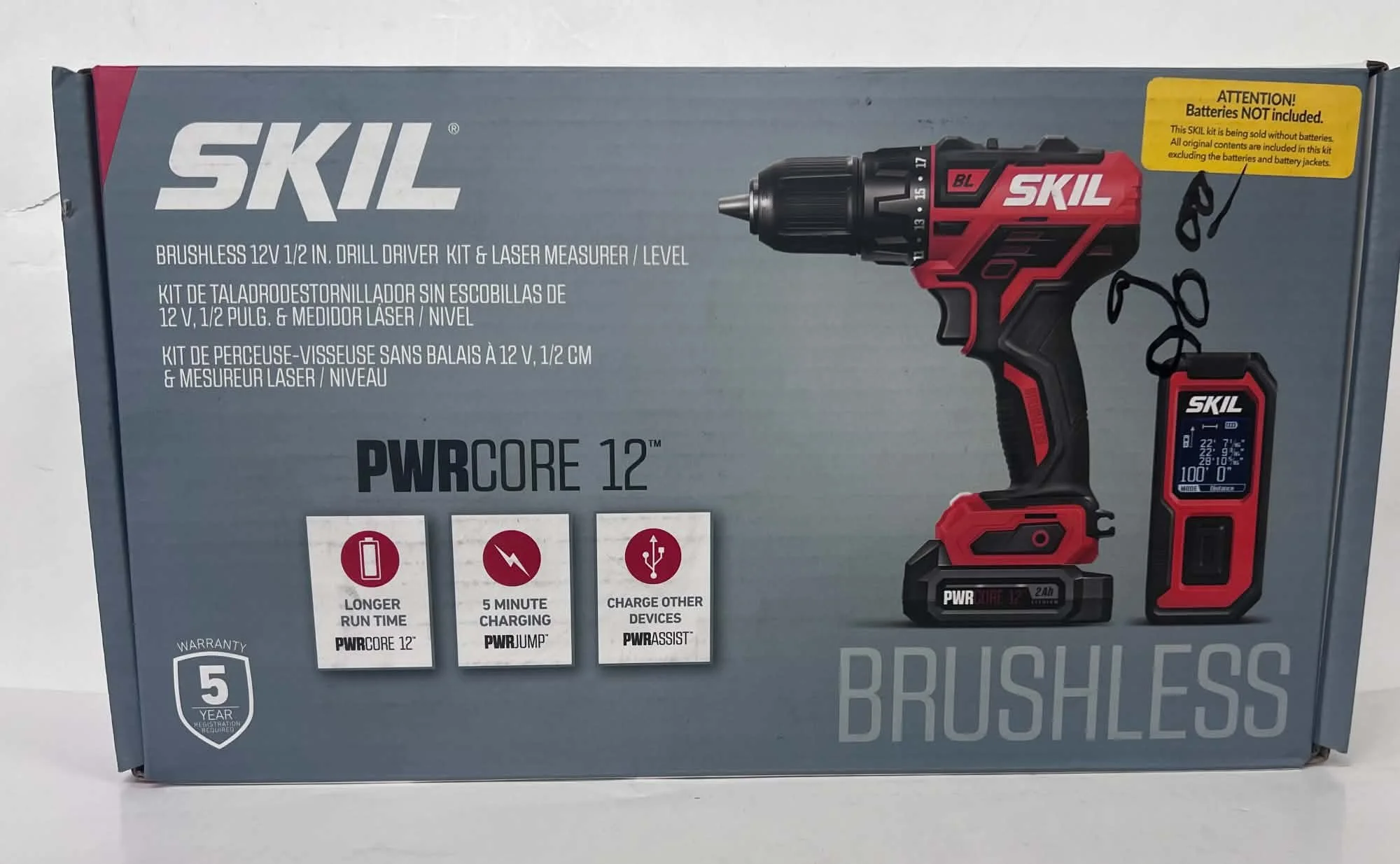 SKIL Brushless 12V Drill Driver Kit with Laser Measurer