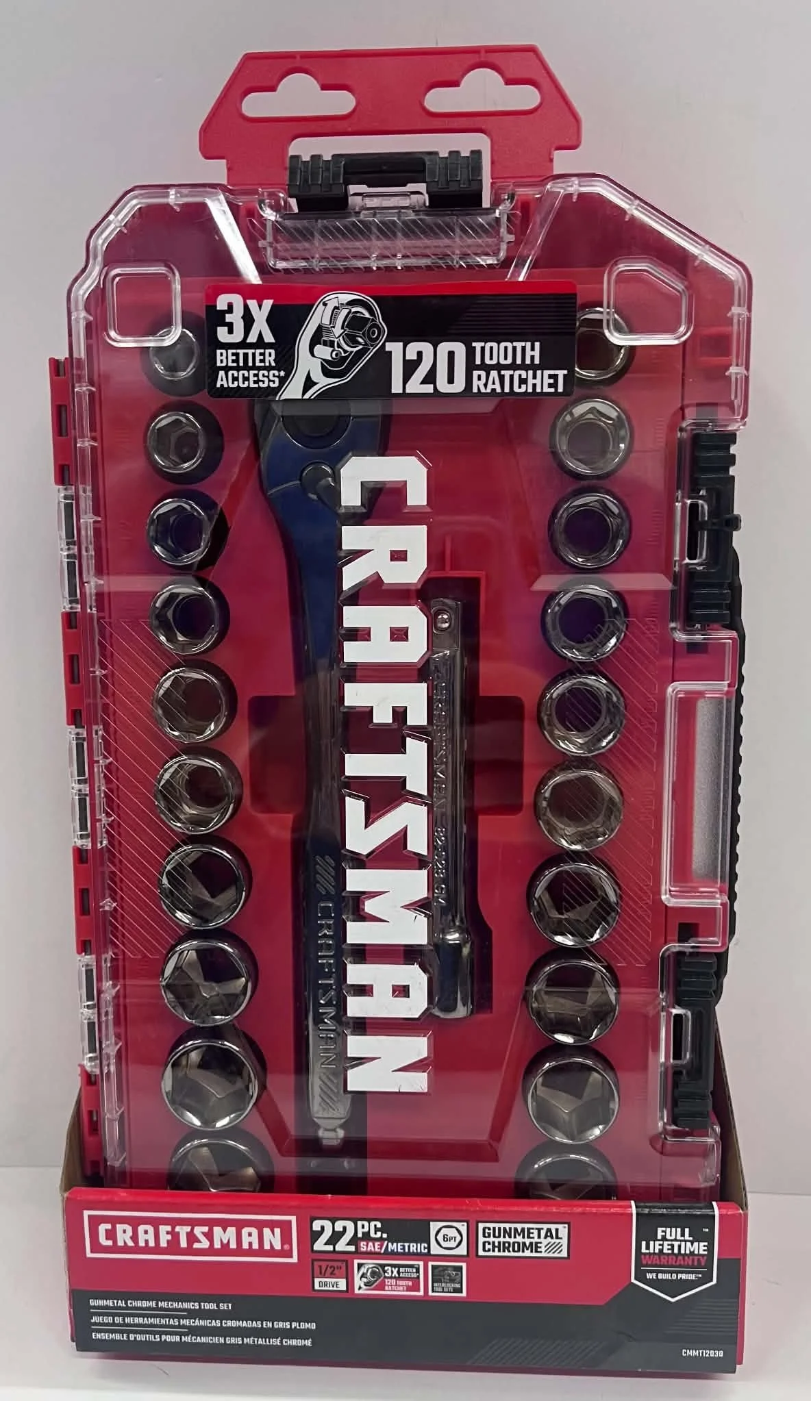 CRAFTSMAN 22-Piece Mechanics Tool Set with 120-Tooth Ratchet