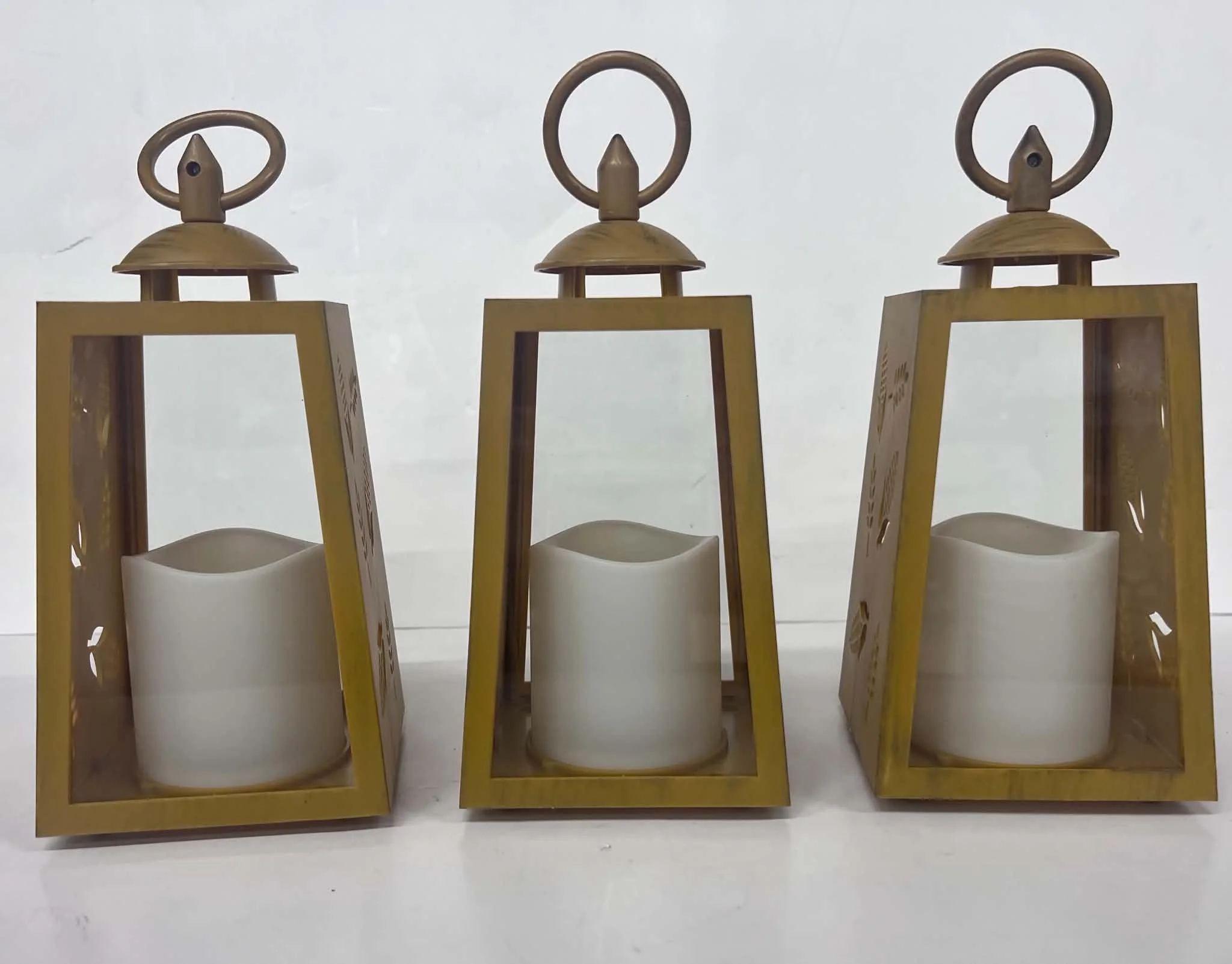 Rustic Charm Lantern Set with Flameless LED Candles