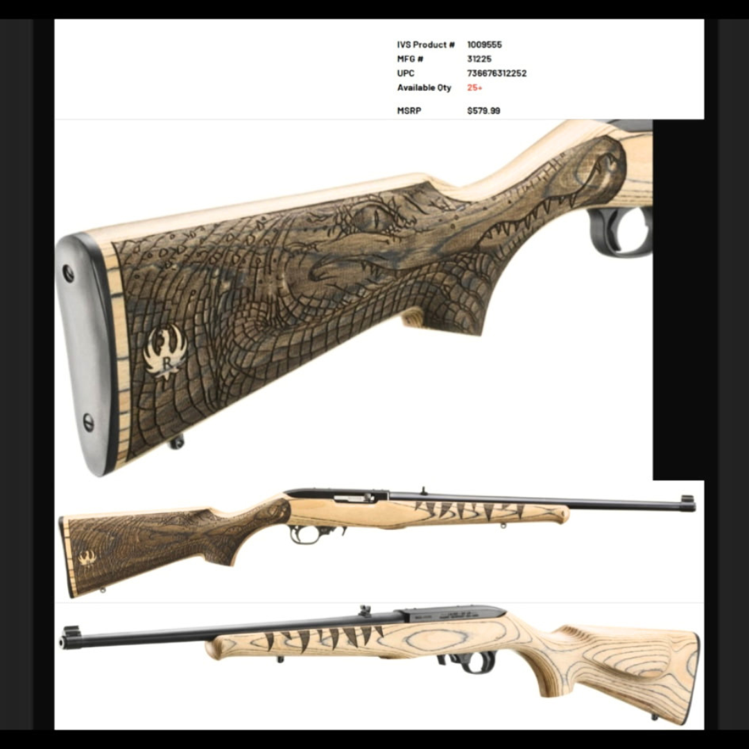 Ruger 10/22 Gator Engraved Rimfire Rifle