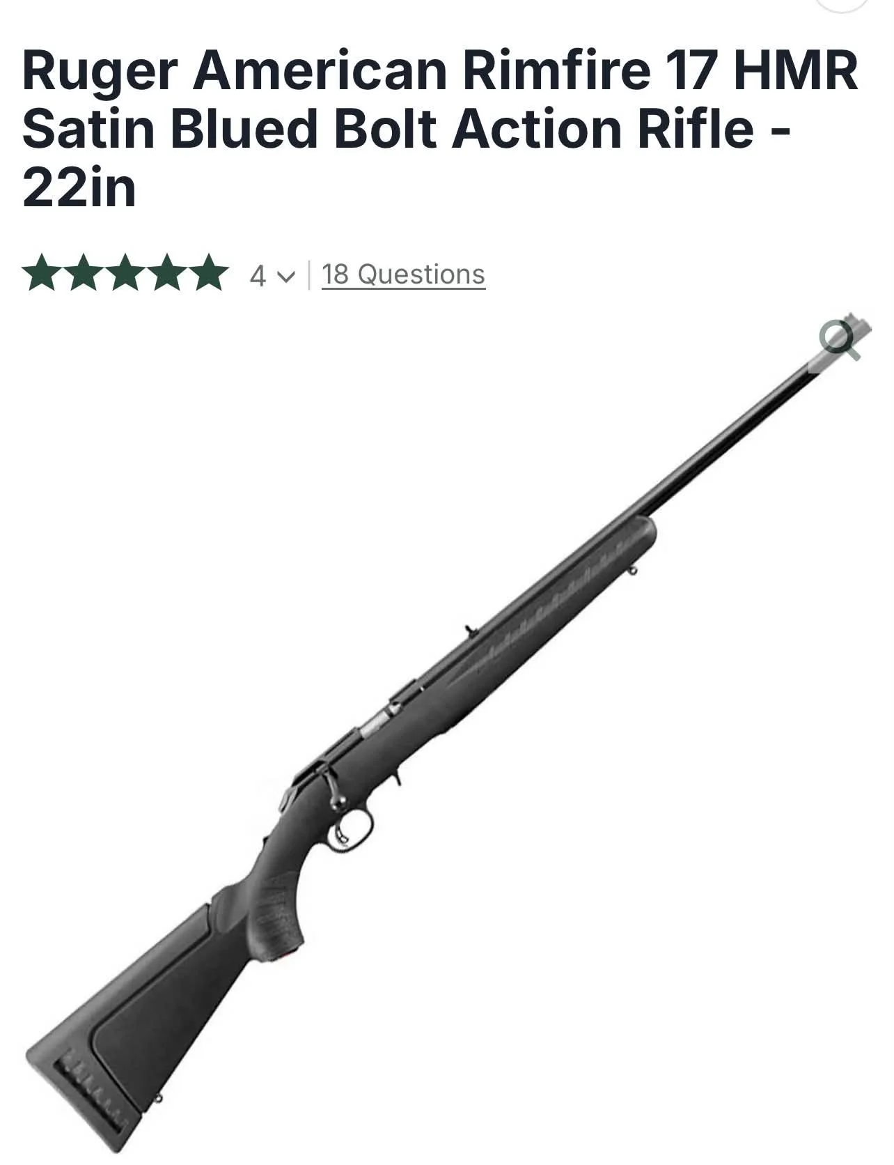 Ruger American Rimfire 17 HMR Bolt Action Rifle