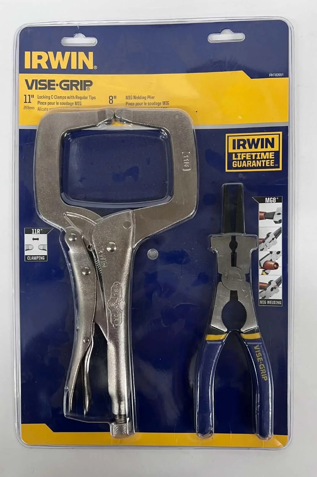 Irwin VISE-GRIP Toolset: 11-Inch Locking C-Clamp & 8-Inch MIG Welding Plier