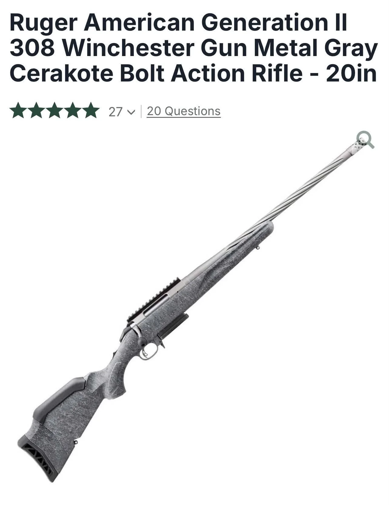 Ruger American Generation II .308 Winchester Rifle