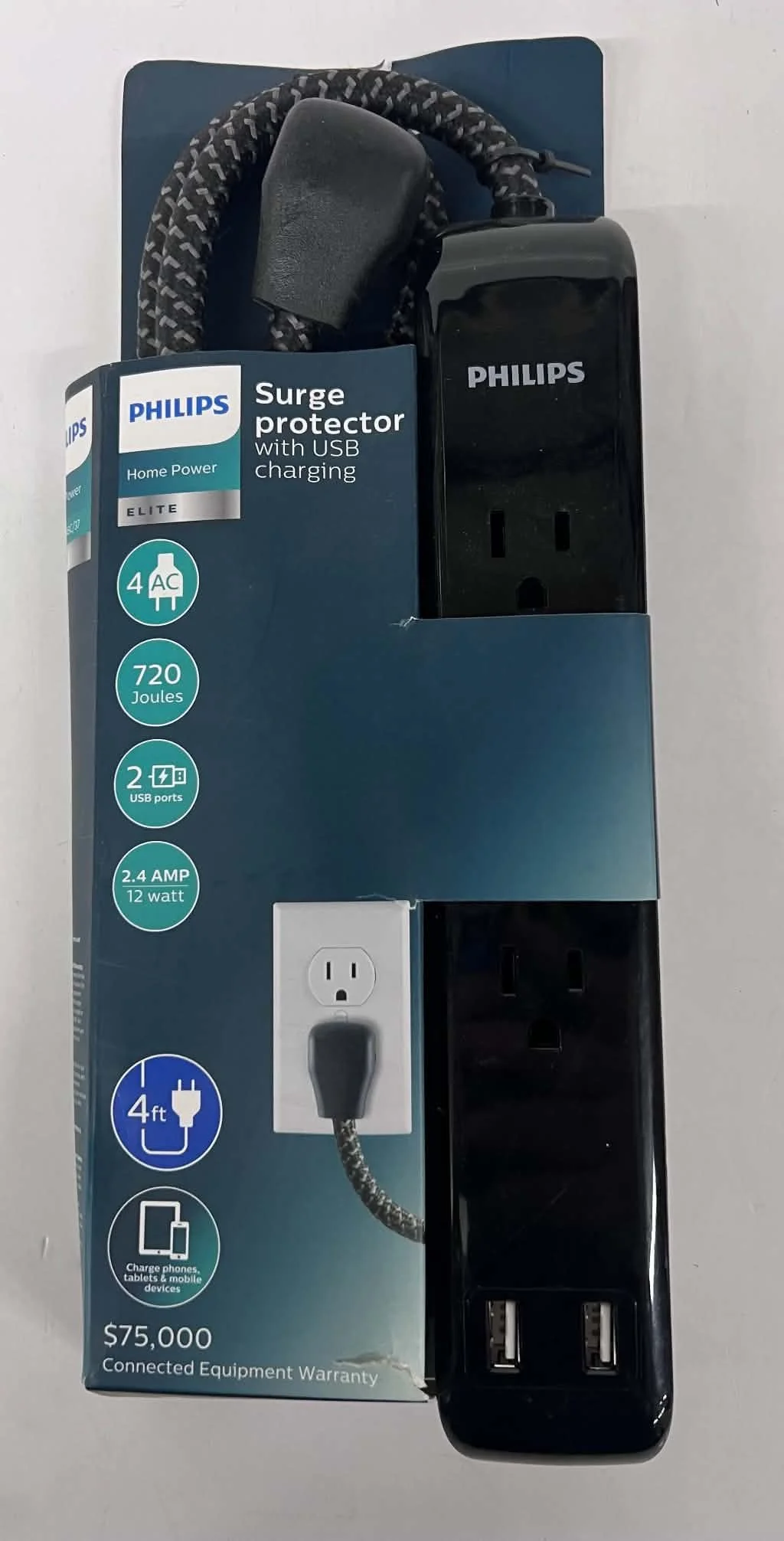 Philips Surge Protector with USB Charging