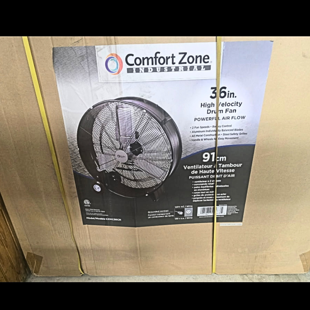 Comfort Zone Industrial 36-inch High Velocity Drum Fan