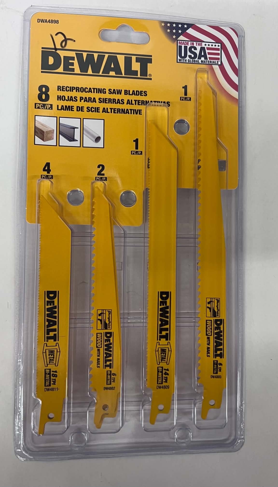 DeWalt 8-Piece Reciprocating Saw Blade Set