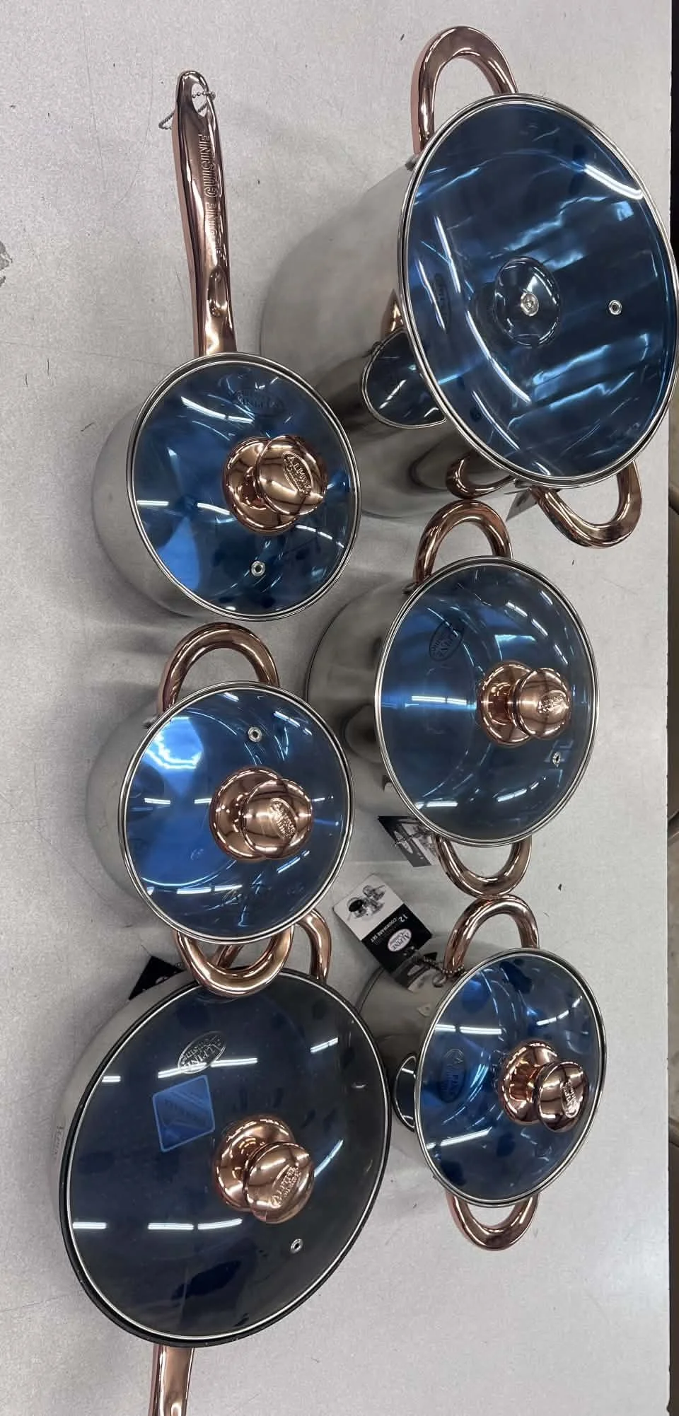Luxury Stainless Steel Cookware Set with Copper Accents