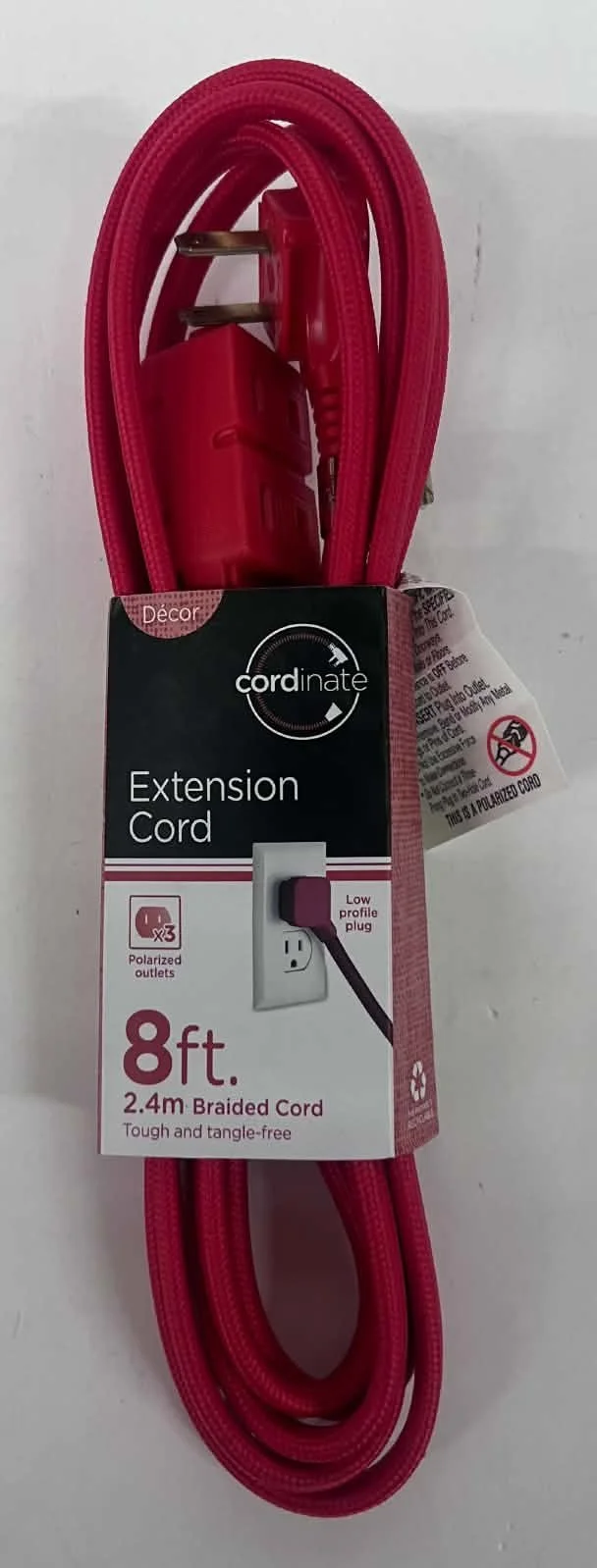 Cordnate Braided 8-Foot Extension Cord