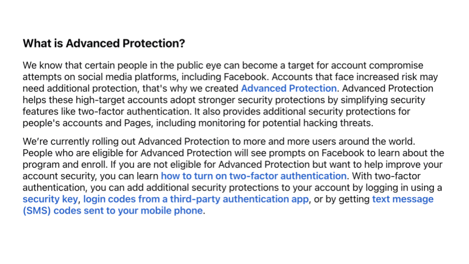 Advanced Protection: Rebrand, content engineering, quality