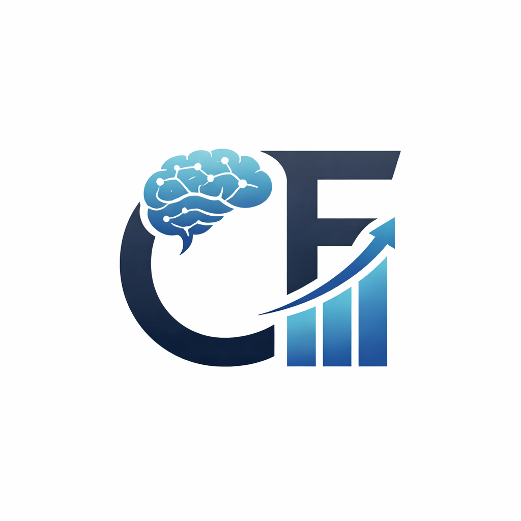 Logo with a brain, a stylized letter 'C', and a bar graph with an upward arrow, representing intelligence and growth.