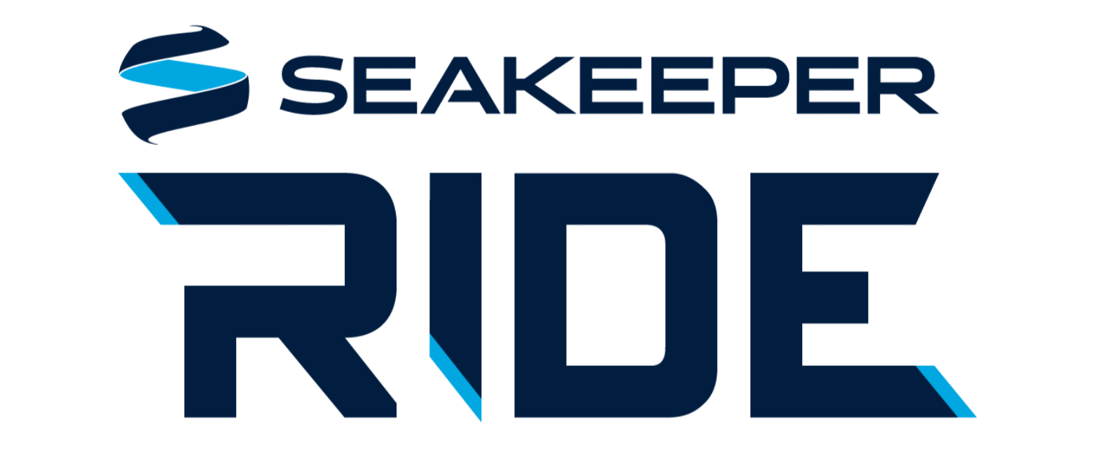 Seakeeper Ride logo with a stylized wave icon and bold blue text.
